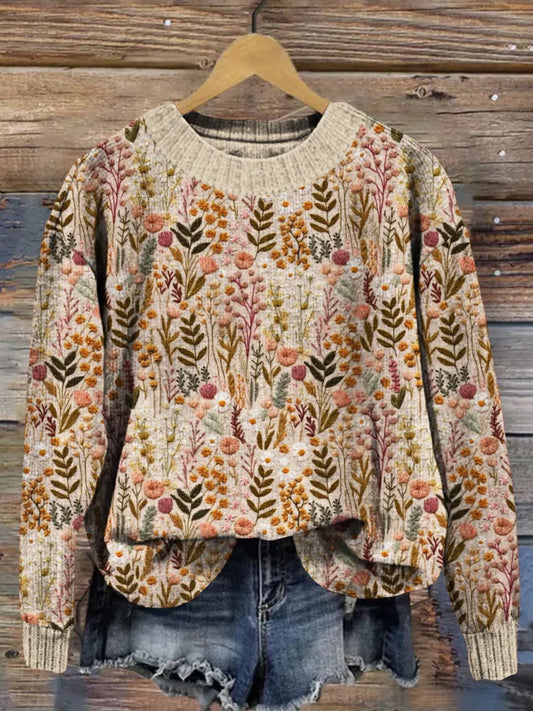 Livia - Sweater with embroidered flowers